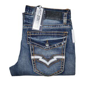 NEW True Luck Embroidered Jeans Men's Size 32x32 Straight leg BKE NWT